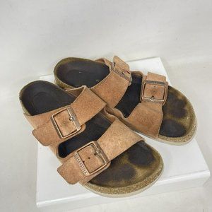 Birkenstock Arizona Women Size 7 37 Blush Suede Pink Leather Sandal Buckle